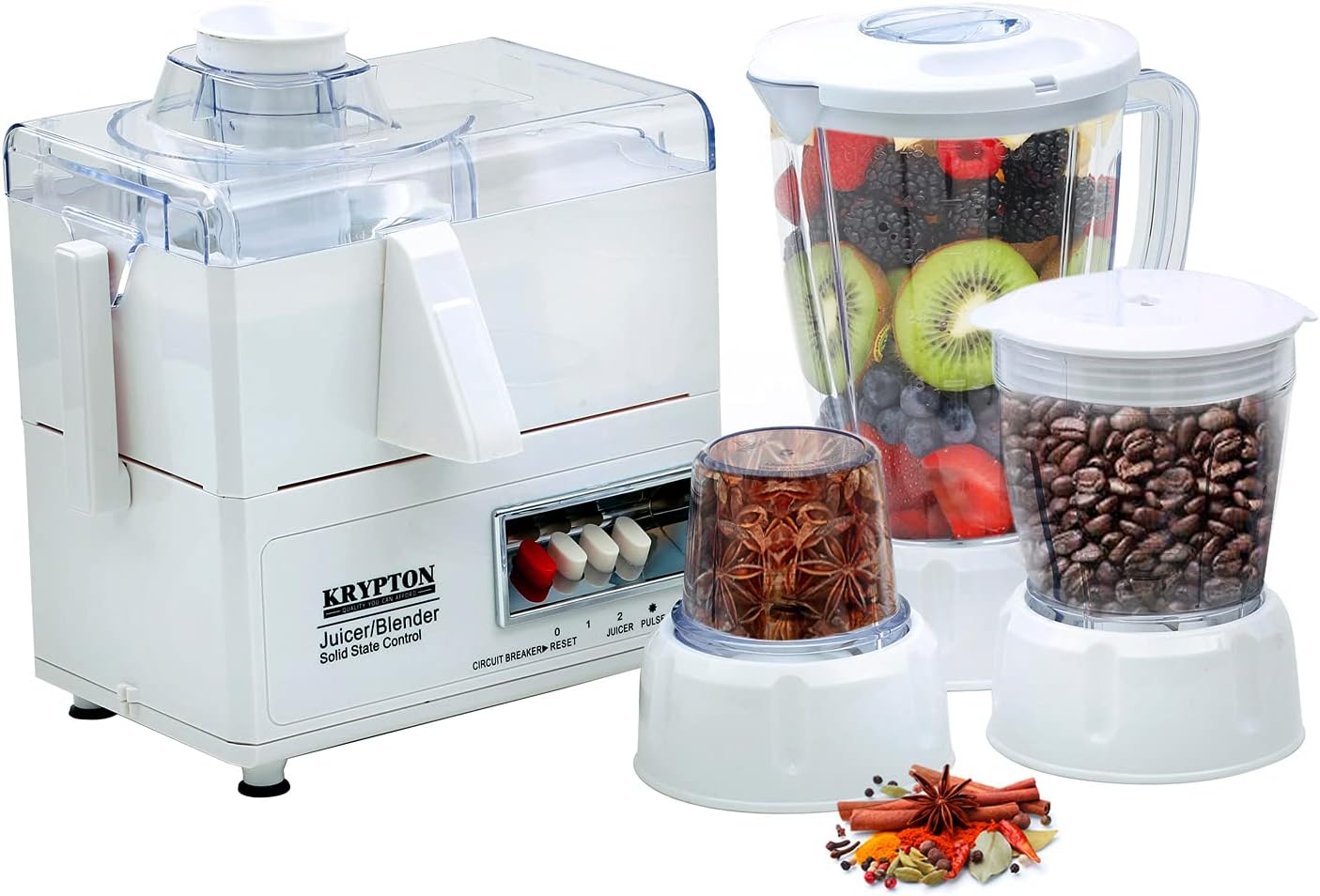 Krypton 4 in 1 Food Processor 1.6L Jar, KNB6021Kitchen AppliancesKrypton 4 in 1 Food Processor 1.6L Jar 4 in 1 Juicer & Blender This multi-capability 600W food processor does everything! Ideal for busy kitchens. It is the only food processor in the market